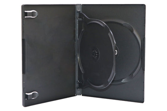 14mm Double DVD Case w/Swing Tray w Patented M-Lock Logo, Black PSD32MLOCK, 100 PCS