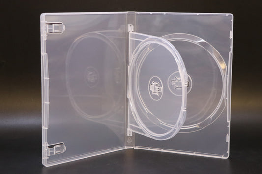 14mm M-LOCK 2-DVD Case W LOGO plus one Tray Clear PSD44MLOCK, 100PCS